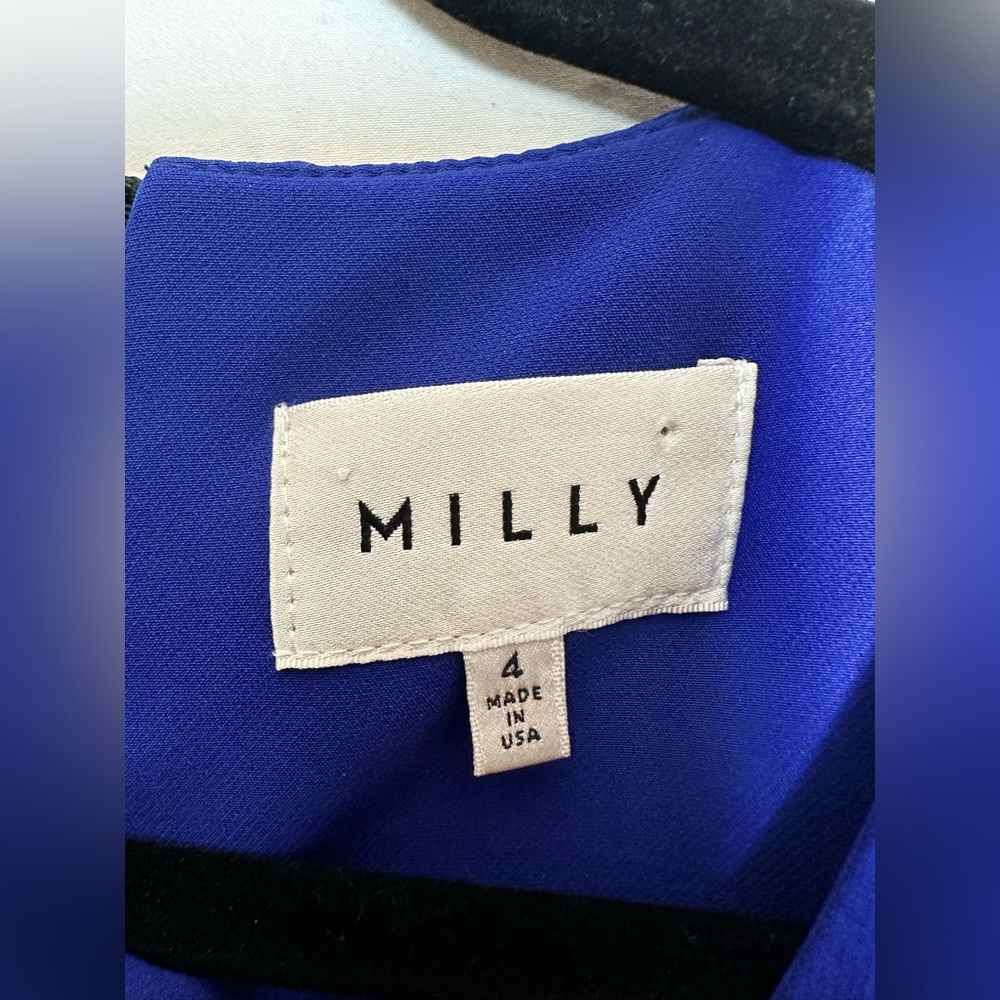 Milly Cobalt Blue Sleeveless Midi Sheath Dress - Picture 4 of 6